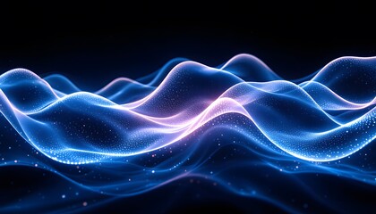 Fototapeta premium Abstract Blue and Purple Glowing Wave Background