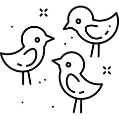 Chicks Outline style illustration 