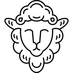 Sheep Head Outline style illustration 