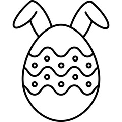 Decorative Easeter egg Outline style illustration 