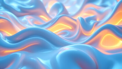 Fototapeta premium Abstract Blue and Orange Liquid Wave Background Image