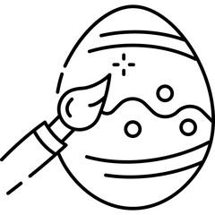 Paintied egg Outline style illustration 
