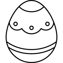 Easter egg Outline style illustration 