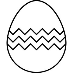 Easter egg Outline style illustration 