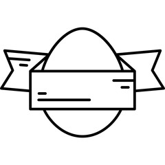 Ribbon Egg Outline style illustration 