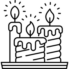 Candels Outline style Easter or Pascal illustration 