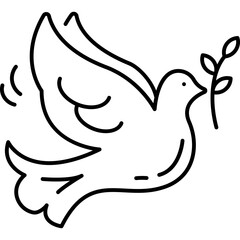 Dove Outline style illustration 