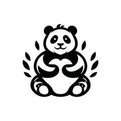 cute, funny and adorable panda logo