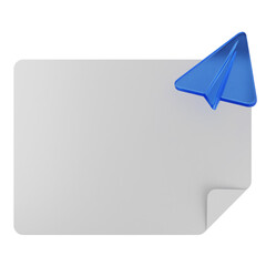 3d airplane note paper text box