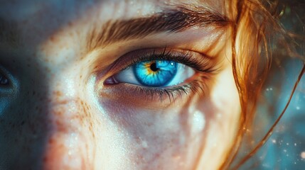 Woman's Blue Eye Close-Up