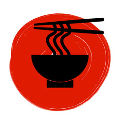 Noodle cup vector icon illustration