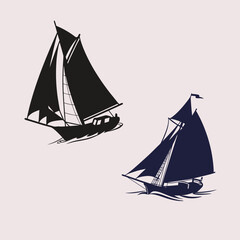 Boat silhouette vector illustration, boat icon, boat logo vector isolated