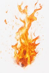 Fire Close Up White Surface