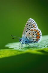 Obraz premium Butterfly on Green Leaf