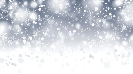 Fototapeta premium Winter background with the image of snowflakes falling on a background of a blurry snow drops