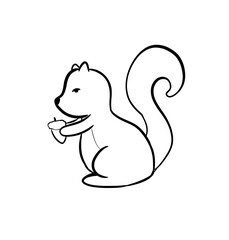 squirrel simple digital drawing illustration isolated