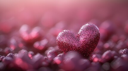 Obraz premium Glittering heart stands out among others in sunset