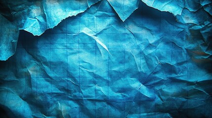 Obraz premium Crumpled blue paper texture with a gradient effect, suitable for backgrounds or graphic design.