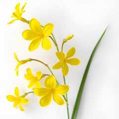 Obraz premium yellow flowers on a white background