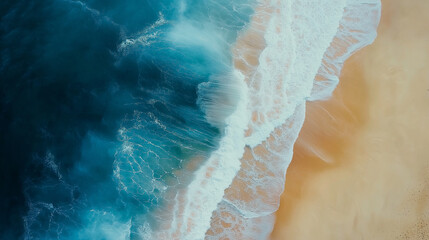 Tropical Sandy Beach with Soft Blue Ocean Waves and Clear Water