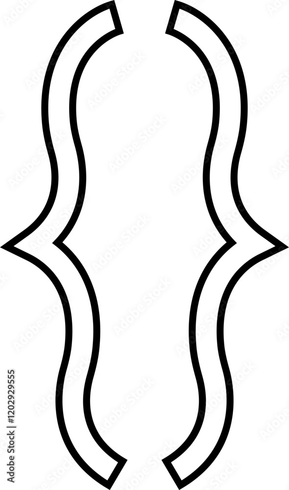 Fototapete curly double braces. symmetric brackets pair, punctuation symbol for mathematics. frames for math in