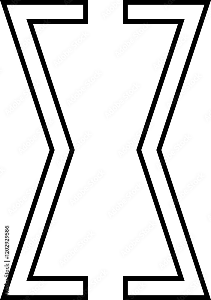 Fototapete curly double braces. symmetric brackets pair, punctuation symbol for mathematics. frames for math in