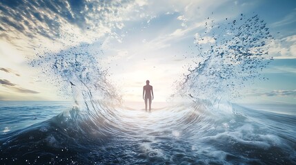 person in the abstractspace