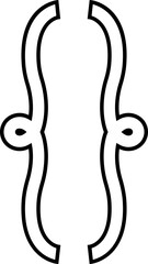 Curly double braces. Symmetric brackets pair, punctuation symbol for mathematics. Frames for math in black Outline style. Retro parenthesis sign for text quote Isolated on transparent background.