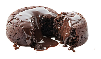 Delicious chocolate lava cake on a transparent background. isolated background.