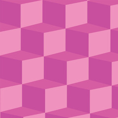3D vector illustration of patterned block box on pink tone background.
