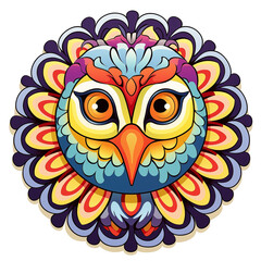 Fototapeta premium Colorful Owl Mandala Illustration with Intricate Details