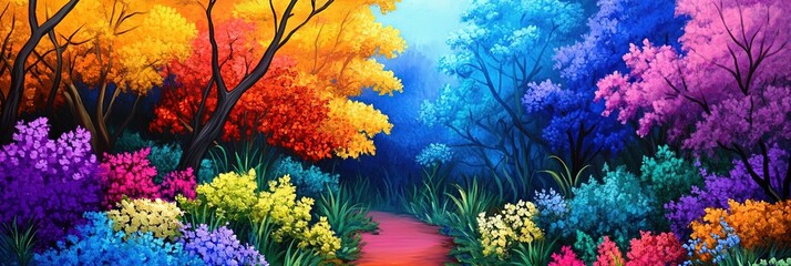 Fototapeta premium vibrant secret garden