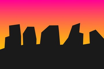 Silhouette of rocks on the hill