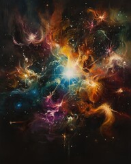 Fototapeta premium Celestial Nebula Cosmic Expanse Vibrant Colors