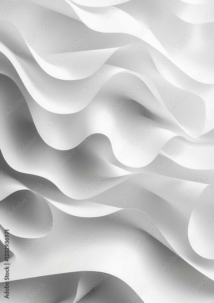 Poster elegant white waves of smooth paper creating a modern abstract texture for background use in artisti