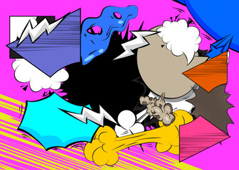 Cartoon Background, comic book burst poster. Retro vector comics pop art design.