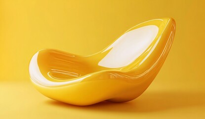 Abstract Yellow Chair Design: Modern Minimalist Furniture