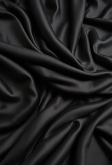 Obraz premium Black silk fabric texture with natural fibers and subtle imperfections, silk, background