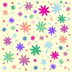 Multicolored floral patterns, seamless floral pattern