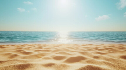 Fototapeta premium Tropical Sandy Beach with Soft Blue Ocean Waves and Clear Water