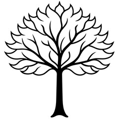 Obraz premium Stylized Tree Silhouette Vector Design