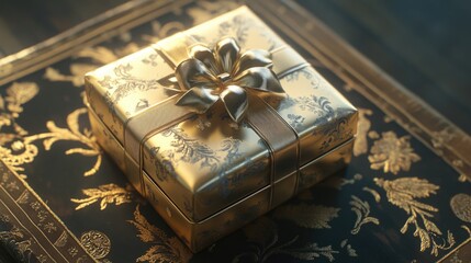Wrapped Gift on Table
