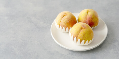 Peaches on a plate