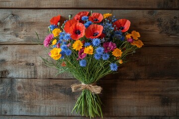 Radiant Beauty: A Spectacular Display of Multicolored Wildflowers in Full Bloom, A Symphony of Nature's Diversity and Charm
