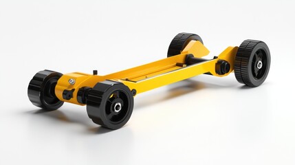 Fototapeta premium Yellow camera slider on white background, studio shot