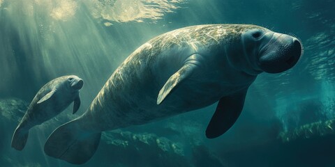 Men swimming in lake