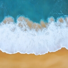 Ocean Wave Aerial View Illustration