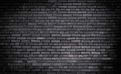 Old black brick wall background