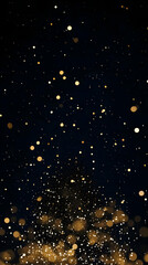 Golden Particles Shimmer Beautifully on Dark Background Abstract Design