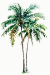 Palm Trees White Background
